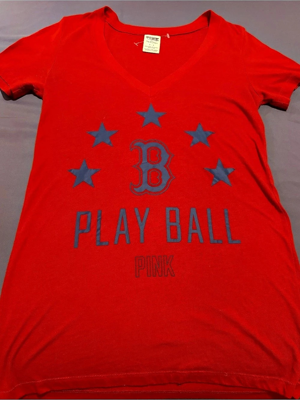 PINK 5th & Ocean Clothing Play Ball Graphic Tee Red 
Small Like New